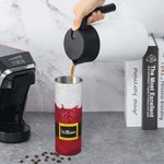 Gepersonaliseerde Kerstman 20oz Skinny Tumbler met Deksel en Rietje Schoonmaakborstel Kerstcadeau voor Vriend Familie