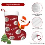 Personalizzato Lovely Pet Foto rotonda Calza di Natale con nome Borsa regalo Decorazione albero di Natale per l'amico amante degli animali domestici
