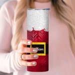 Gepersonaliseerde Kerstman 20oz Skinny Tumbler met Deksel en Rietje Schoonmaakborstel Kerstcadeau voor Vriend Familie