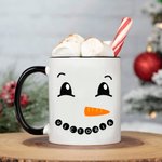 Personalizada Lovely Christmas Snowman Expression Taza de Cerámica 11oz 15oz Café Taza de Té Leche Regalo de Navidad para la Familia Amigo