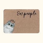 Personalised Cute Cat Doormat Ew People Quote Mat Cat Avatar Decoration with Name Birthday Housewarming Gift for Family Cat Lover