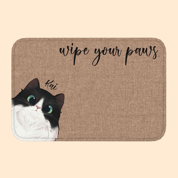 Personalizzato Pulisci le zampe Zerbino Avatar gatto carino Decorazione casa Regalo di Natale Compleanno per l'amante del gatto