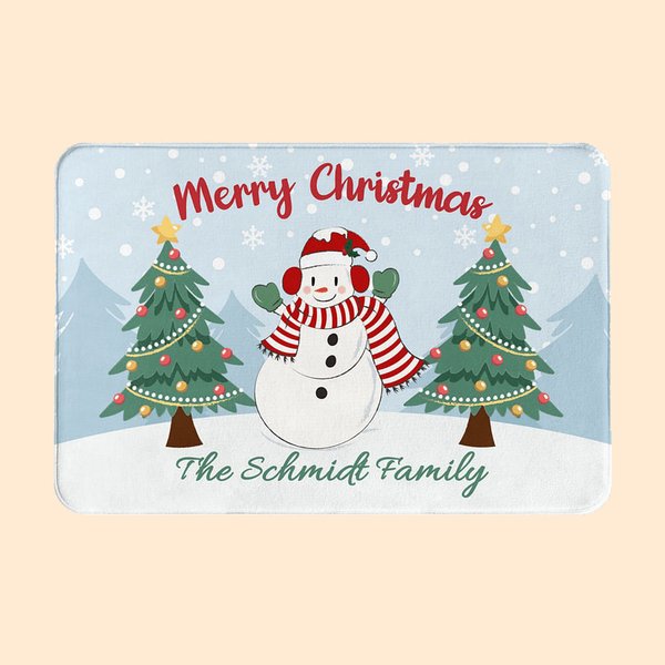 Personalizzato Natale pupazzo di neve tappetino di benvenuto antiscivolo assorbente stuoia della porta regalo di Natale per la famiglia amico
