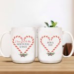 Gepersonaliseerde Love You to the North Pole & Back Mok met Suikerspinontwerp en Naam Kerstcadeau voor Familiekoppels