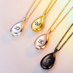 Personalizado Tiny Tear Drop Cremation Urn Necklace with Engraved Text Minimalist Jewelry Memorial Gift for Women