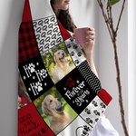 Personlig teppe med hette og navn til kjæledyr med hund og katt med fotocollage til kjæledyrelsker