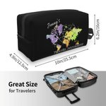 Portadocumentos de viaje cuadrado de gran capacidad personalizado con cremallera y nombre Regalo para ella