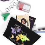 Personalized Colorful Trapezoid Travel Document Holder Zip Pouch with Name Christmas Gift for Family Friend