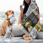 Personlig teppe med hette og navn til kjæledyr med hund og katt med fotocollage til kjæledyrelsker