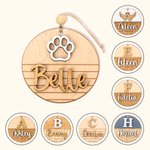 Ornamento rustico personalizzato 3D in legno fatto a mano con taglio del nome Regalo di Natale per amici di famiglia