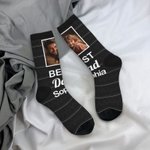 Calcetines personalizados Best Dad Ever Photo Crew Socks Soft Comfort Breathable Christmas Birthday Gift for Dad Grandpa