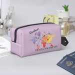Portadocumentos de viaje cuadrado de gran capacidad personalizado con cremallera y nombre Regalo para ella