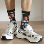 Calcetines personalizados Best Dad Ever Photo Crew Socks Soft Comfort Breathable Christmas Birthday Gift for Dad Grandpa