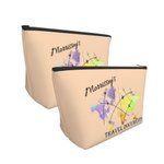 Personalized Colorful Trapezoid Travel Document Holder Zip Pouch with Name Christmas Gift for Family Friend