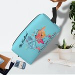 Portadocumentos de viaje cuadrado de gran capacidad personalizado con cremallera y nombre Regalo para ella