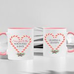 Gepersonaliseerde Love You to the North Pole & Back Mok met Suikerspinontwerp en Naam Kerstcadeau voor Familiekoppels