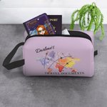 Portadocumentos de viaje cuadrado de gran capacidad personalizado con cremallera y nombre Regalo para ella