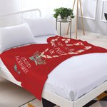 Couverture polaire personnalisée Love You to the North Pole & Back avec un coeur en forme de canne à sucre Cadeau de Noël pour un couple ou une famill
