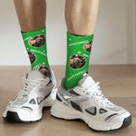 Personalized Multi-Color Face Photo Crew Socks Knee High Socks Soft and Breathable Christmas Gift for Friend Family