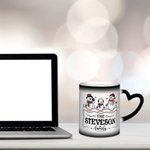 Spersonalizowany ceramiczny kubek świąteczny z imionami bałwanów z uchwytem w kształcie serca 11 uncji Kubek na kawę i herbatę Prezent świąteczny dla rodziny i pary