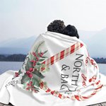 Couverture polaire personnalisée Love You to the North Pole & Back avec un coeur en forme de canne à sucre Cadeau de Noël pour un couple ou une famill