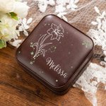 Boîte à Bijoux Personnalisée Signe du Zodiaque Fleur de Naissance Prénom Boîte Portative pour Femme Cadea Anniversaire Fête des Mères