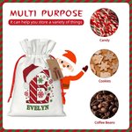 Personalised Christmas Initial Drawstring Gift Bag with Name and Hang Tag Christmas Gift for Family Kids