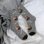 Personalized Multi-Color Face Photo Crew Socks Knee High Socks Soft and Breathable Christmas Gift for Friend Family