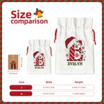 Personalised Christmas Initial Drawstring Gift Bag with Name and Hang Tag Christmas Gift for Family Kids