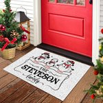 Personalized PVC Christmas Snowflakes Snowmen Doormat Kitchen Outdoor Indoor Christmas Home Decoration Gift for Family