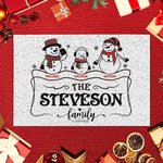 Personalized PVC Christmas Snowflakes Snowmen Doormat Kitchen Outdoor Indoor Christmas Home Decoration Gift for Family