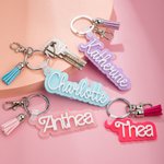 Porte-clés personnalisé Poupée Rose 3D avec pompon Sac à dos mignon Accessoire de sac à dos Cadeau de fête de mariage pour elle