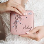 Boîte à Bijoux Personnalisée Signe du Zodiaque Fleur de Naissance Prénom Boîte Portative pour Femme Cadea Anniversaire Fête des Mères