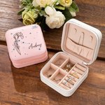 Boîte à Bijoux Personnalisée Signe du Zodiaque Fleur de Naissance Prénom Boîte Portative pour Femme Cadea Anniversaire Fête des Mères