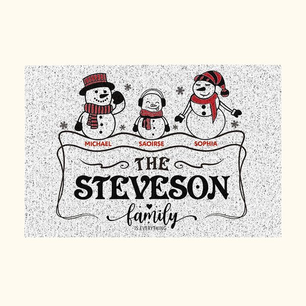Henkilökohtainen PVC joulun lumihiutaleet Snowmen Doormat keittiö Outdoor Indoor joulu koti sisustus lahja perheelle