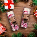 Personalisierte Rosa Floral Highland Cow 20oz Skinny Becher mit Namen Weihnachtsgeschenk für Frauen Mädchen Highland Cow Lover