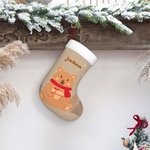 Personalizza la calza di Natale dell'orso con il nome dell'albero di Natale, regalo per la famiglia dei bambini.