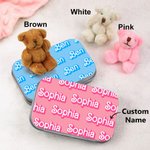 Personalised Mini Stuffed Buddy Bear in a Tin Worry Doll for Anti-anxiety Birthday Christmas Gift for Kids