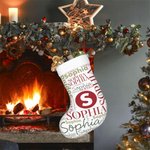 Calza di Natale personalizzata con nuvola di parole e nome ripetuto, regalo di Natale per la famiglia, il bambino.
