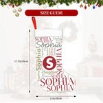 Calza di Natale personalizzata con nuvola di parole e nome ripetuto, regalo di Natale per la famiglia, il bambino.