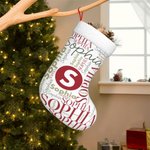 Calza di Natale personalizzata con nuvola di parole e nome ripetuto, regalo di Natale per la famiglia, il bambino.