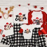 Maglietta di Natale personalizzata Meowy Bambino Onesie Cappello di Babbo Natale Genitore-Bambino Costume di famiglia Regalo di Natale per il bambino Nuovo genitore Amante dell'animale domestico