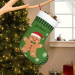 Personalizzato carino Elf Gingerbread Santa calza di Natale con nome albero di Natale decorazione regalo per i bambini amici