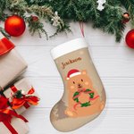 Personalizza la calza di Natale dell'orso con il nome dell'albero di Natale, regalo per la famiglia dei bambini.