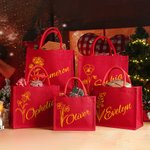 Sac en Toile de Jute Personnalisé avec Nom Cadeau d'Anniversaire de Noël pour Famille Femme Enfant