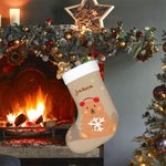 Personalizza la calza di Natale dell'orso con il nome dell'albero di Natale, regalo per la famiglia dei bambini.