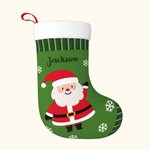 Personalizzato carino Elf Gingerbread Santa calza di Natale con nome albero di Natale decorazione regalo per i bambini amici
