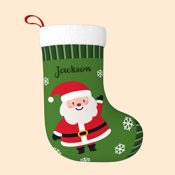 Bas de Noël Personnalisé avec Nom et Motif Elfe Bonhomme en Pain d'Épice Père Noël Décoration Sapin Cadeau de Noël pour Enfants Amis