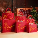 Sac en Toile de Jute Personnalisé avec Nom Cadeau d'Anniversaire de Noël pour Famille Femme Enfant