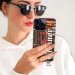Personalisierte Bibliothek Buch Retro Design Handyhülle mit Namen Weihnachtsgeschenk zurück zu Schule Geschenk für Buchliebhaber